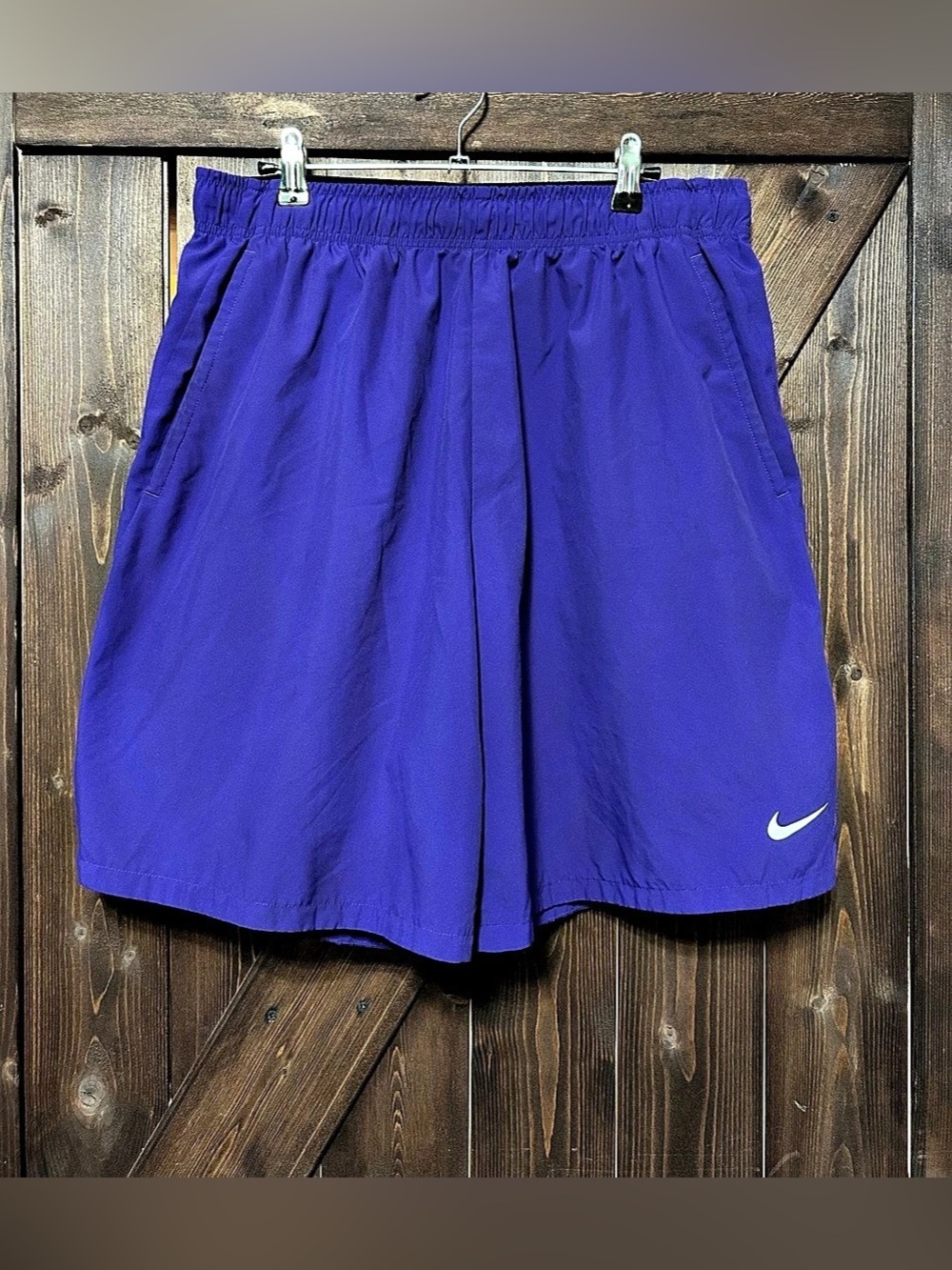 Nike Solo Swoosh Woven Shorts Purple Size XL
